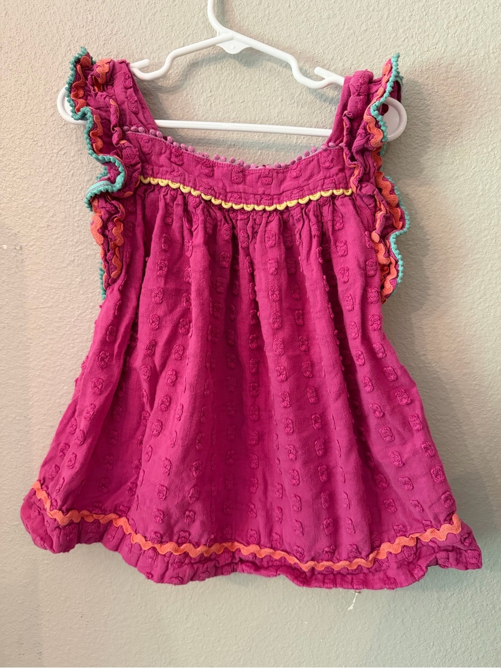 Matilda Jane Raspberry Ruffle Tank with Bright Trim